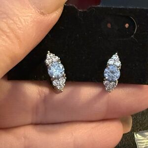 925 Silver and 2ct Ice Blue Moissanite Earrings
